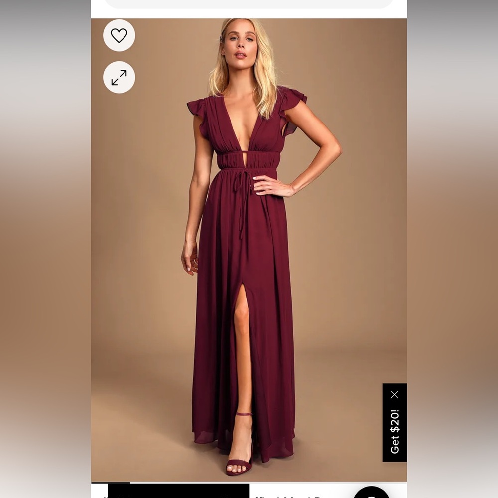 Lulus Burgundy Medium Maxi Dress